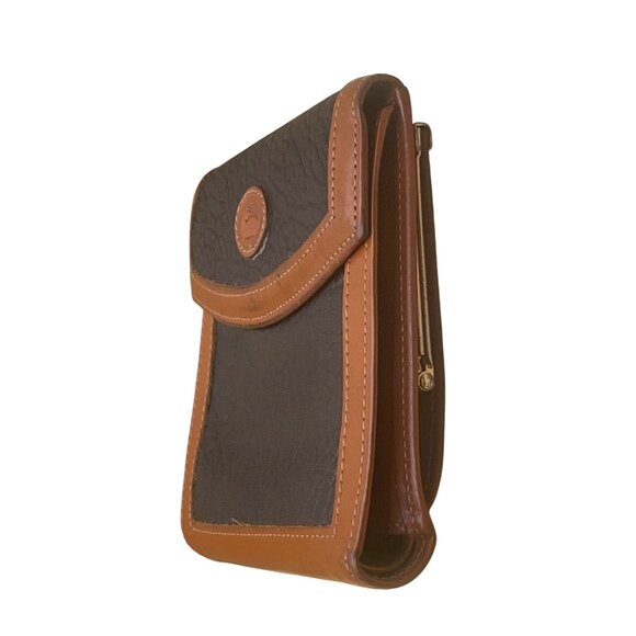 Dooney & Bourke Women’s Brown & Black Pebbled Leather Compact Bifold Wallet - Picture 2 of 10